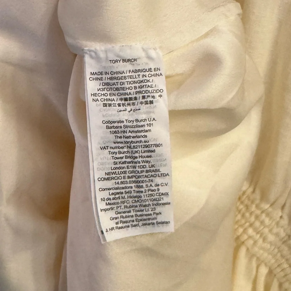 Tory Burch Drop-Waist Linen Dress XL New Ivory NEW WITH TAGS - Picture 2 of 9